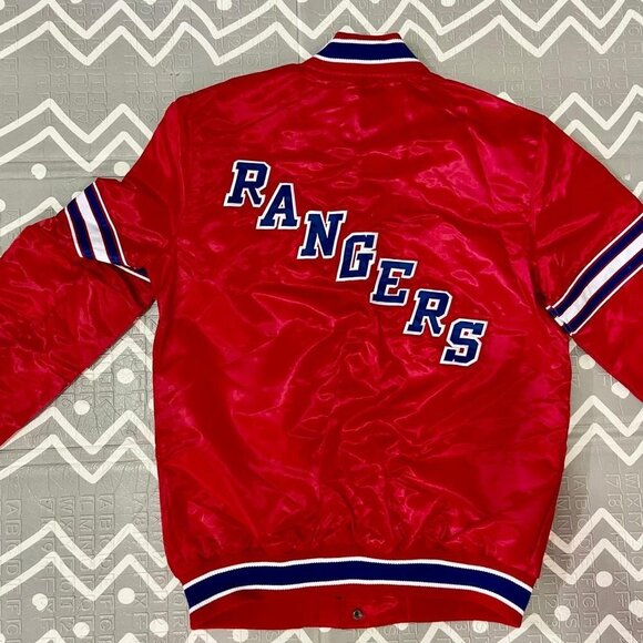 Vintage retro starter New york Ny rangers varsity letterman bomber hockey jacket - Picture 9 of 10